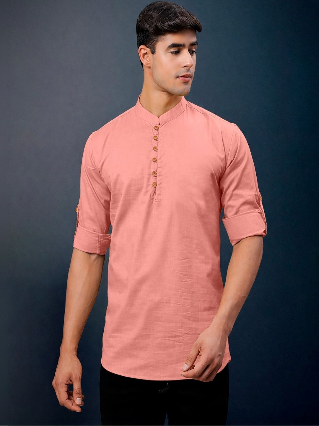 CLOTHING VEDA Men Mandarin Collar Kurta