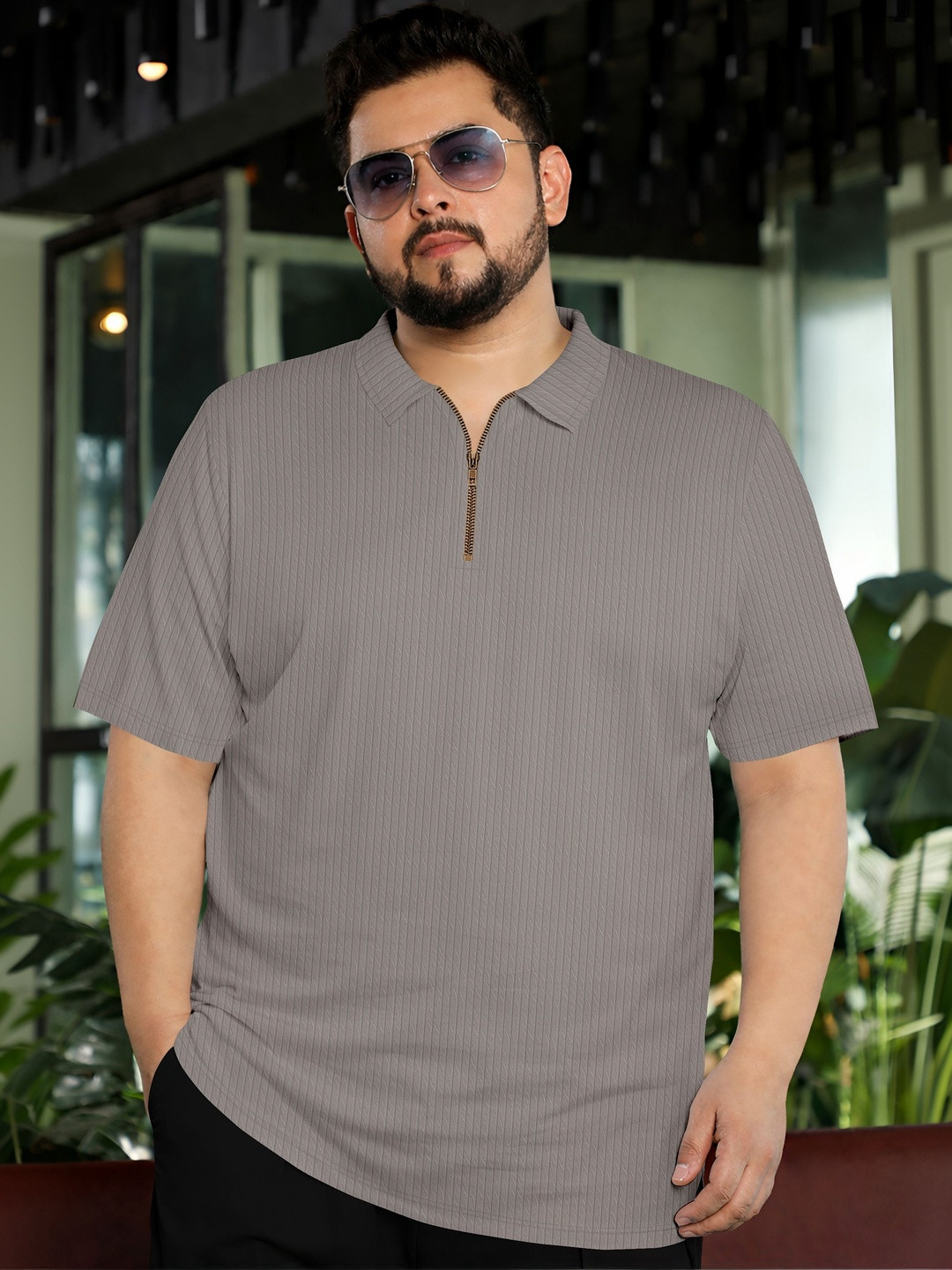 HAPPY KHAJANA Men Polo Collar T-shirt