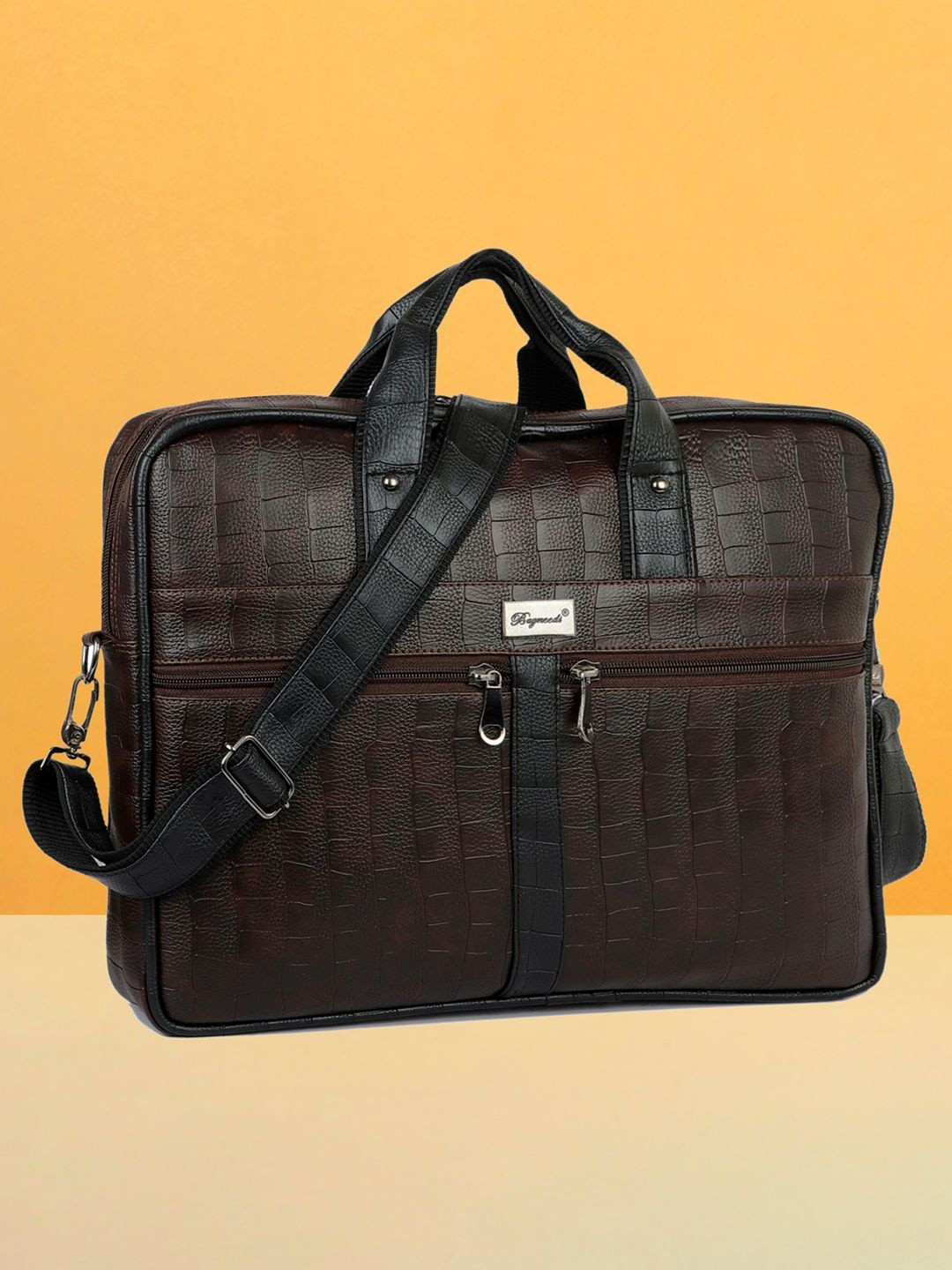 bagneeds Unisex Textured PU Laptop Bag