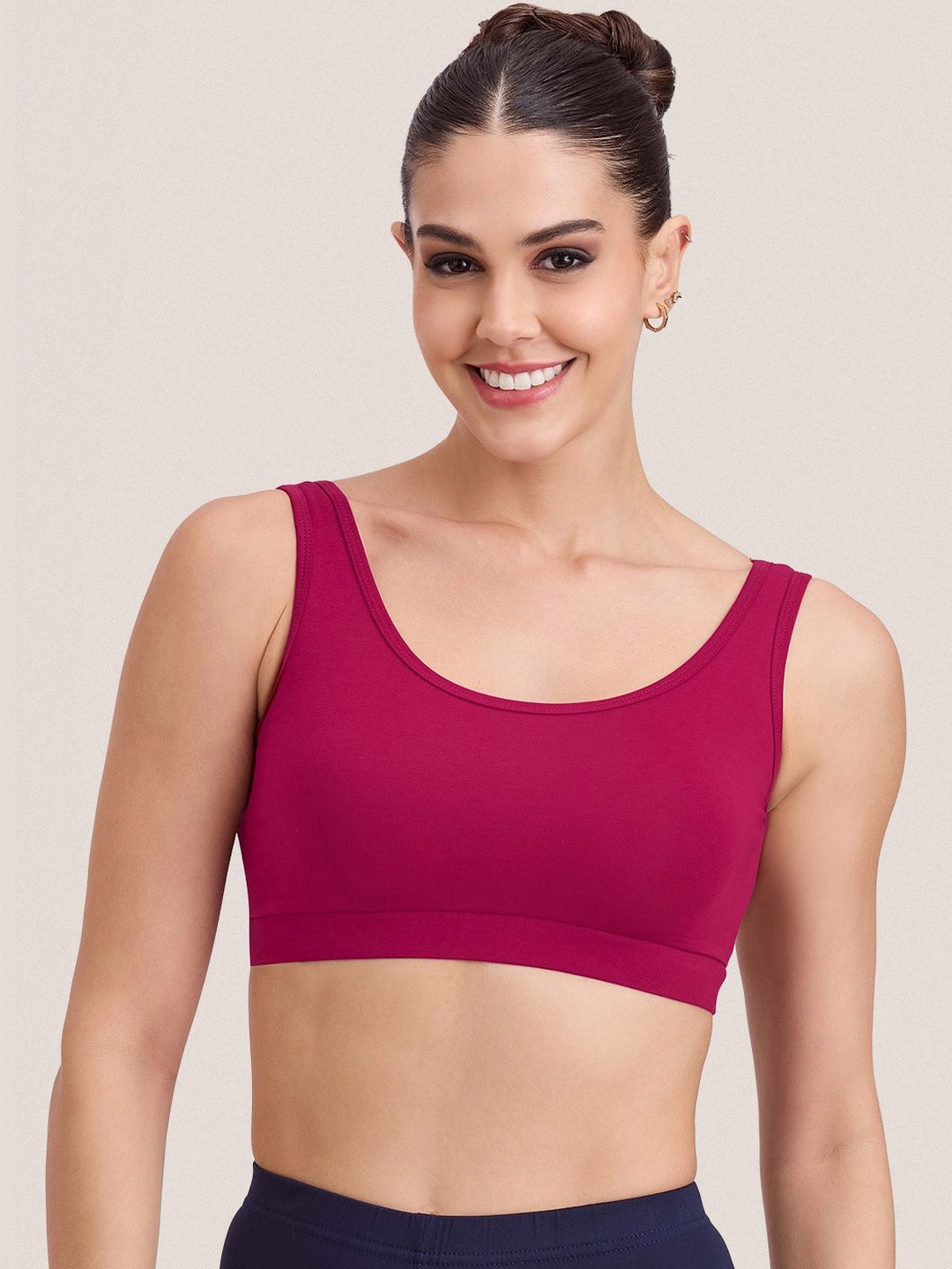 POOJA RAGENEE Women Sports Bra Wear from Both Sides Cotton Lycra Wirefree