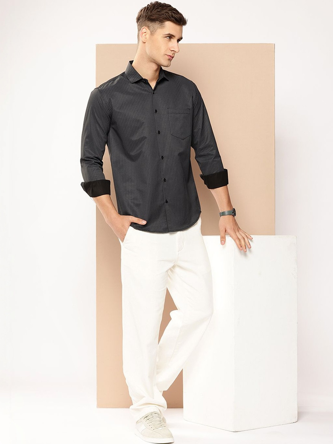 R.Code by The Roadster Life Co. Men Comfort Slim Fit Printed Casual Shirt