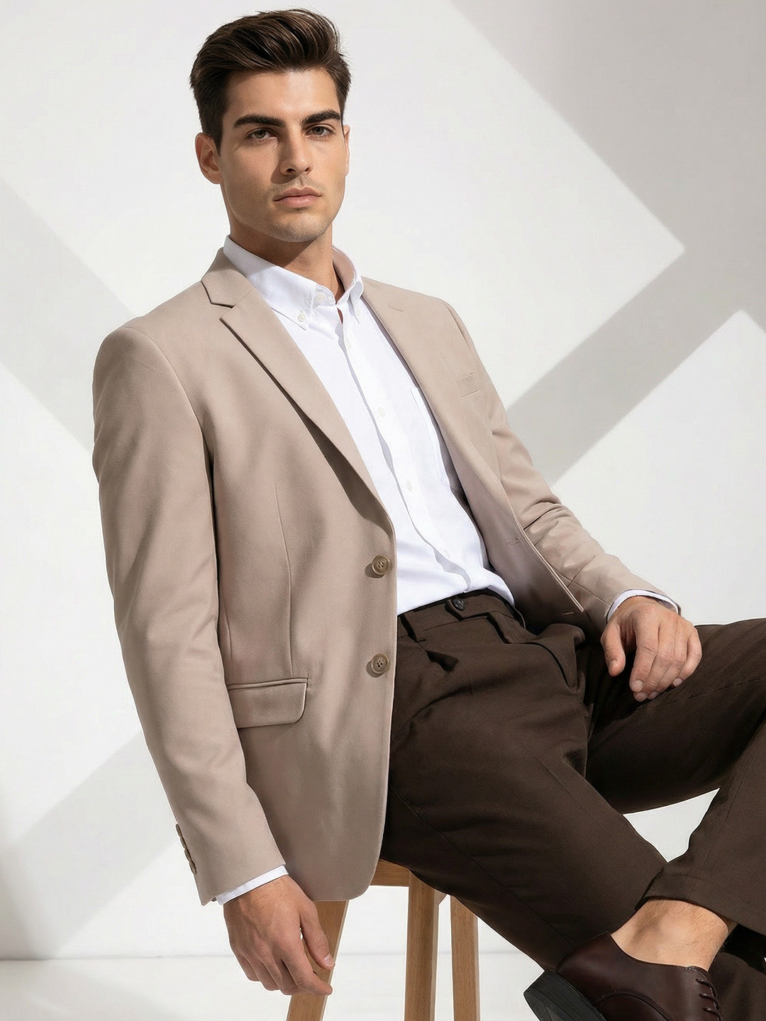 INVICTUS Notched Lapel Single Breasted Formal Blazers