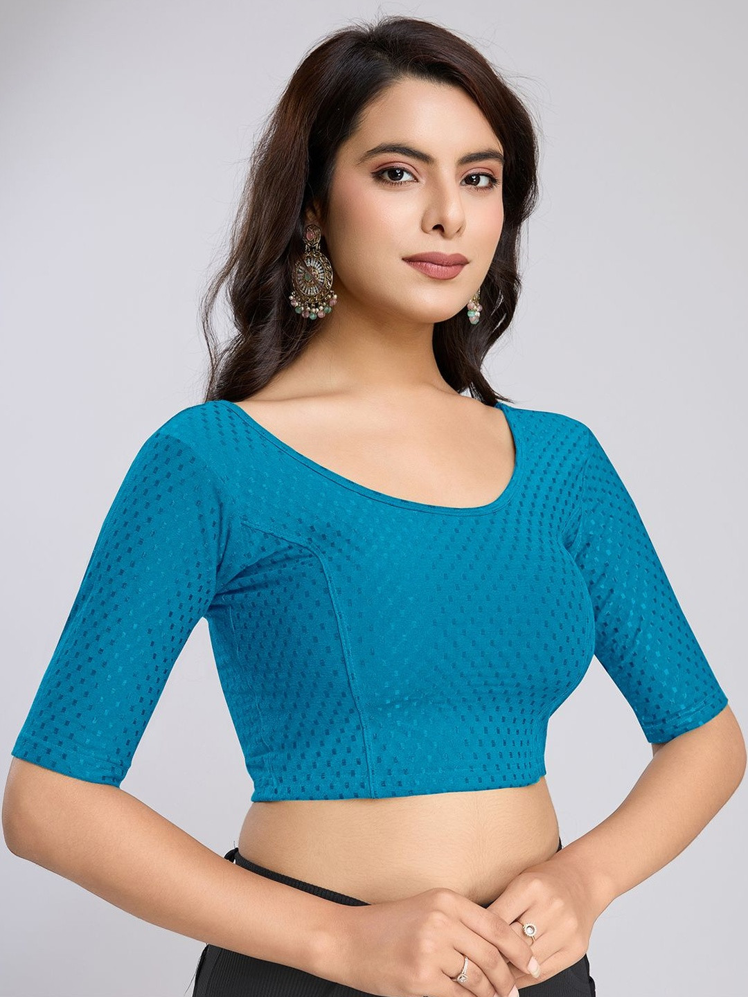 Trendmalls Cotton Embellished Saree Blouse