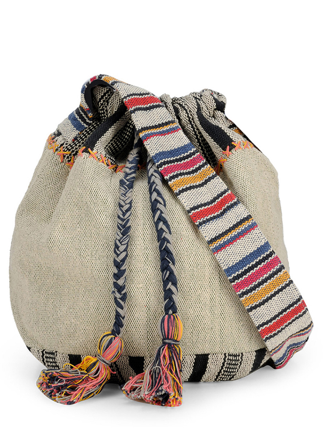 The House of Tara Grey Colourblocked Sling Bag