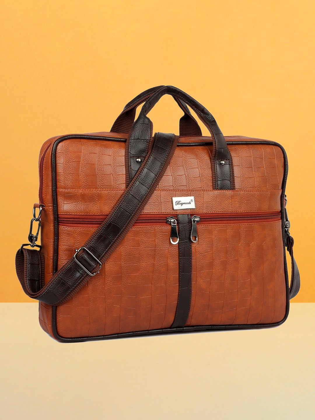 bagneeds Unisex Textured PU Laptop Bag