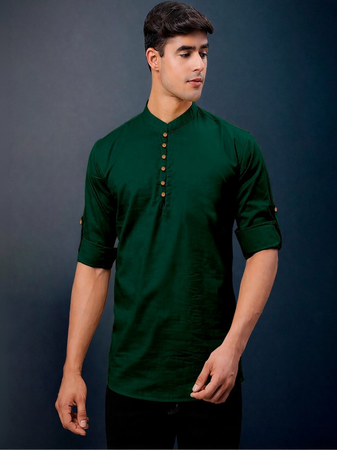 CLOTHING VEDA Men Mandarin Collar Long Sleeves Kurta