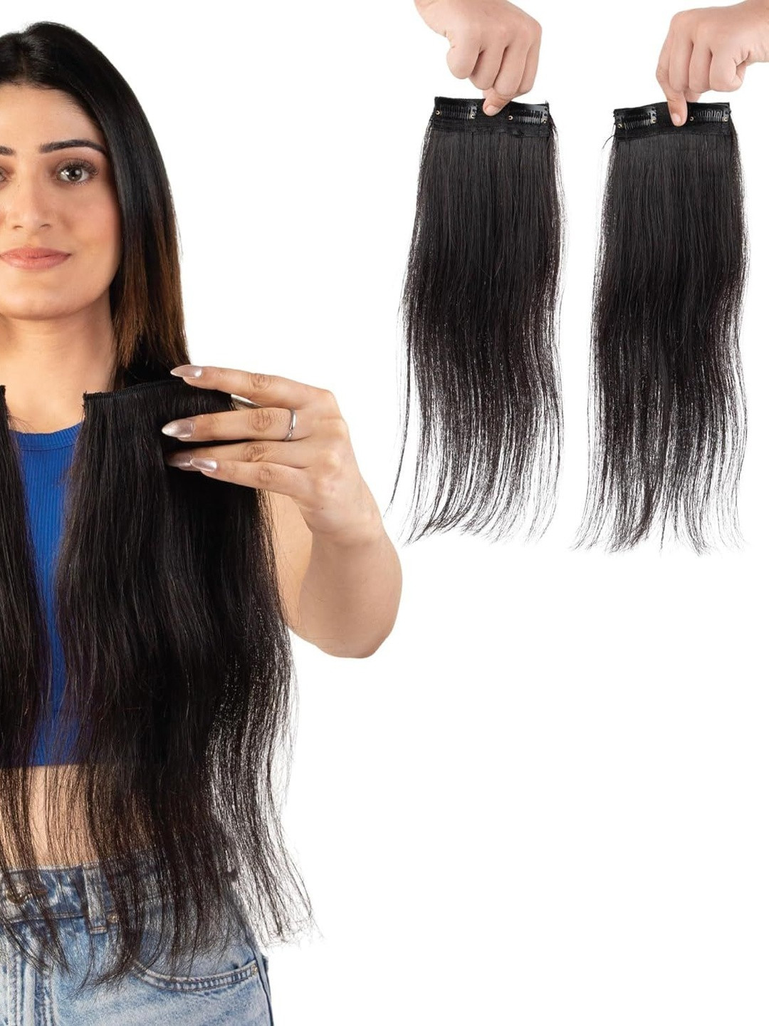 CAPILUS Clip-In Wavy Locks Hair Extension - Natural Black -14 Inch