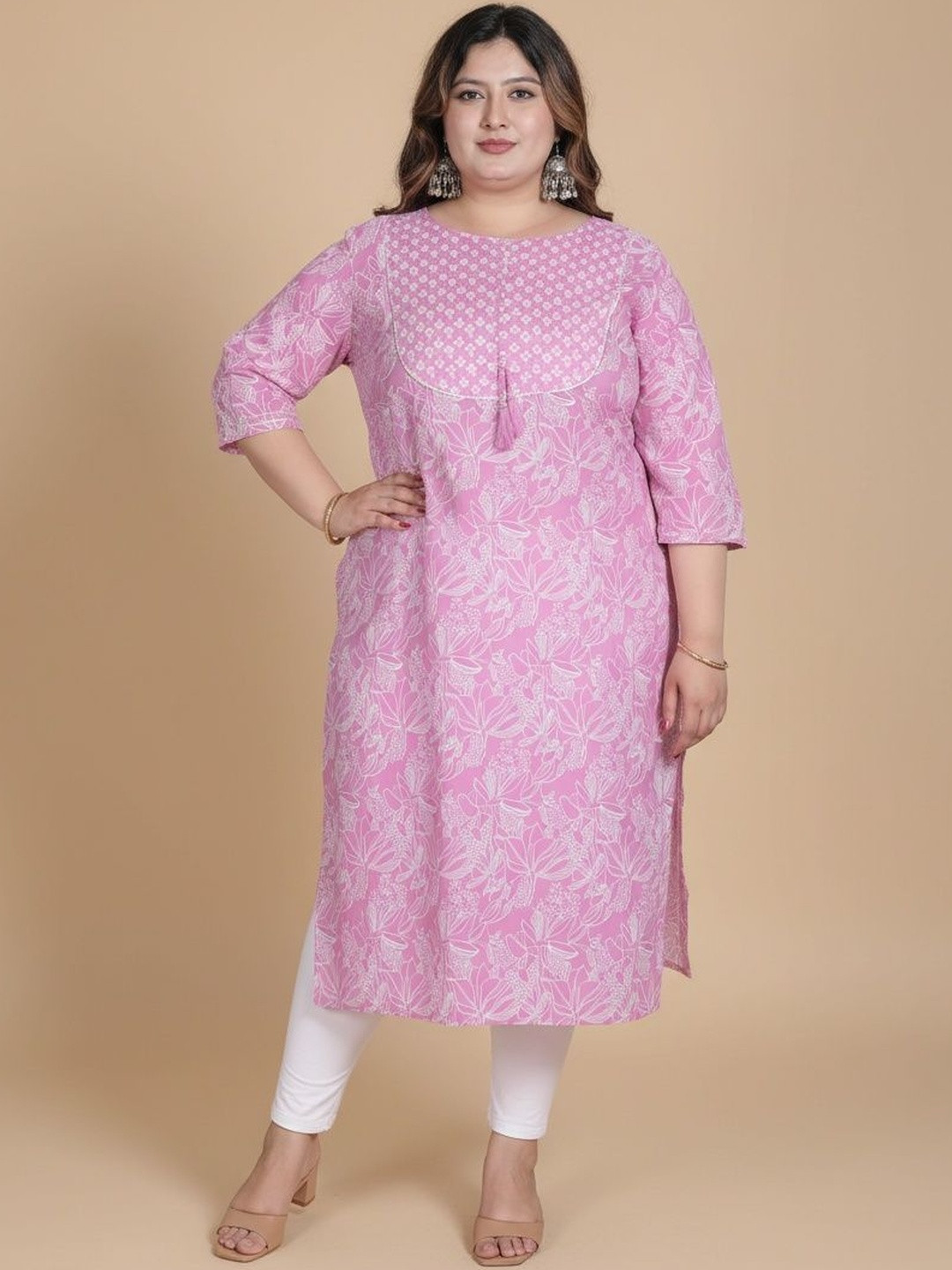 Sztori Women Floral Printed Block Print Kurta