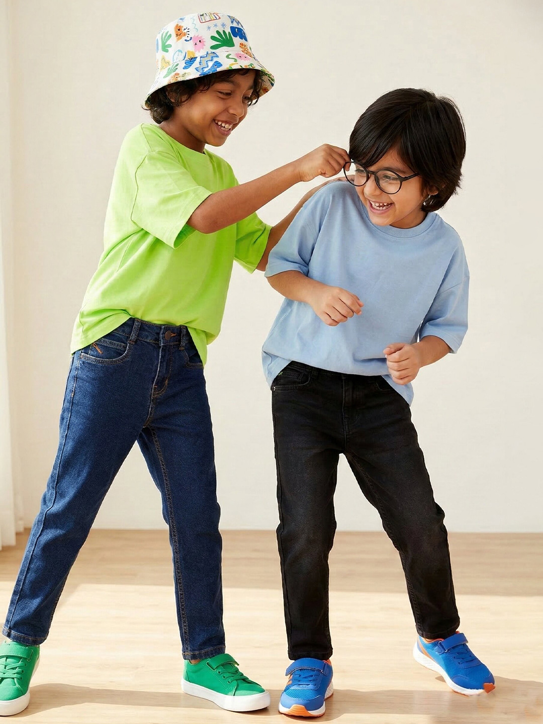 TALES & STORIES Boys Pack of 2 Cotton Slim Fit Stretchable Jeans