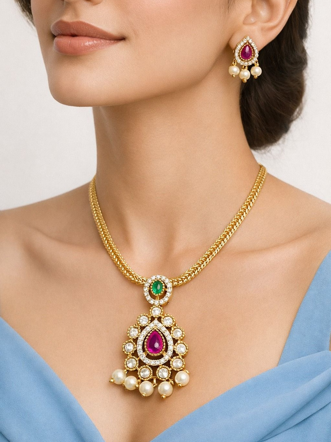 Vedh Jewels Brass Gold-Plated Necklace