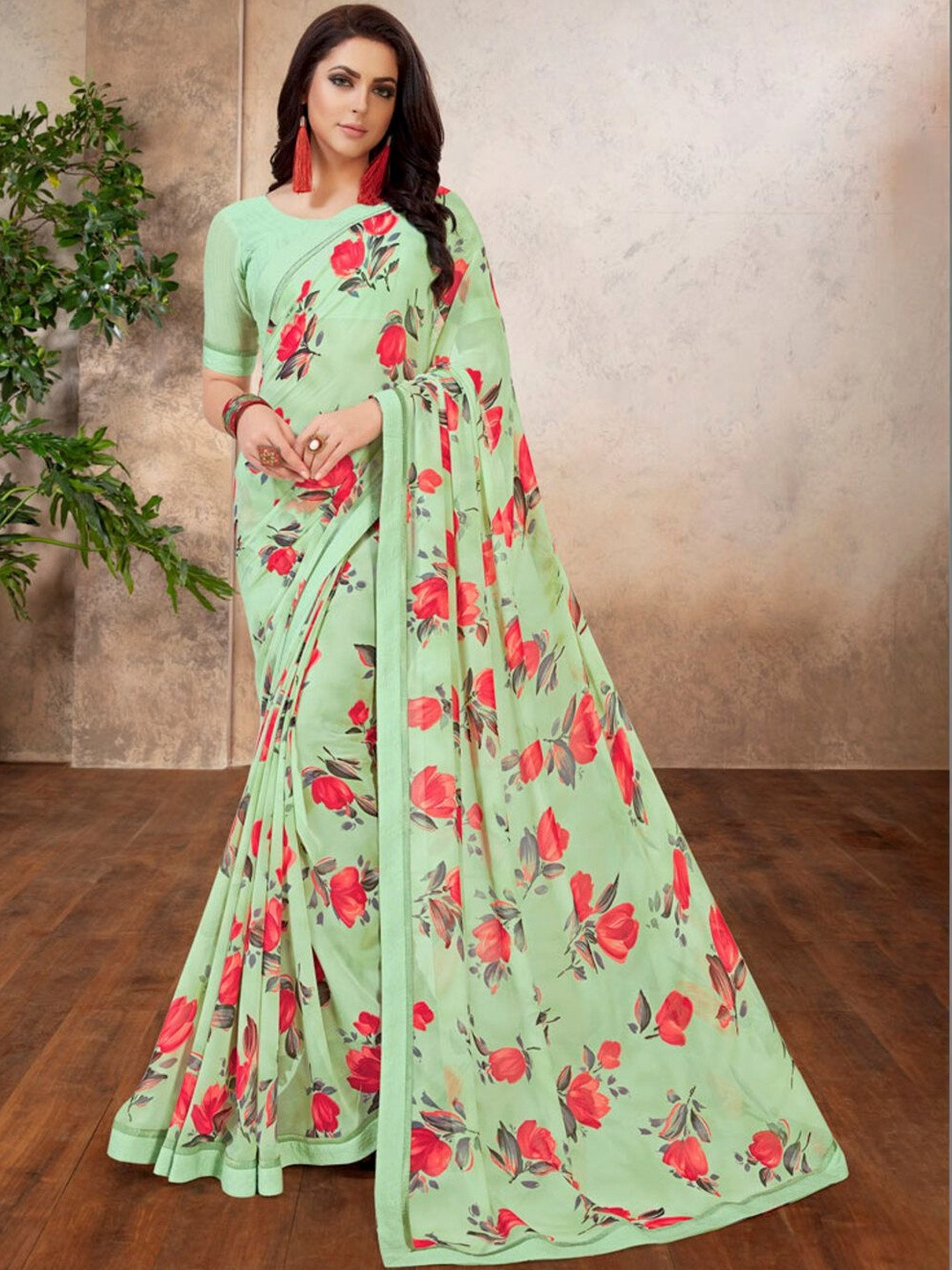 Vishal Prints Poly Georgette Saree
