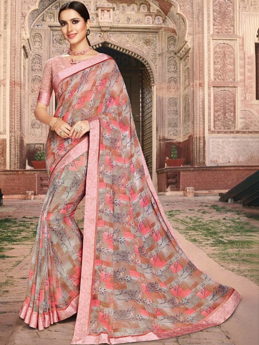 Vishal Prints Poly Georgette Saree