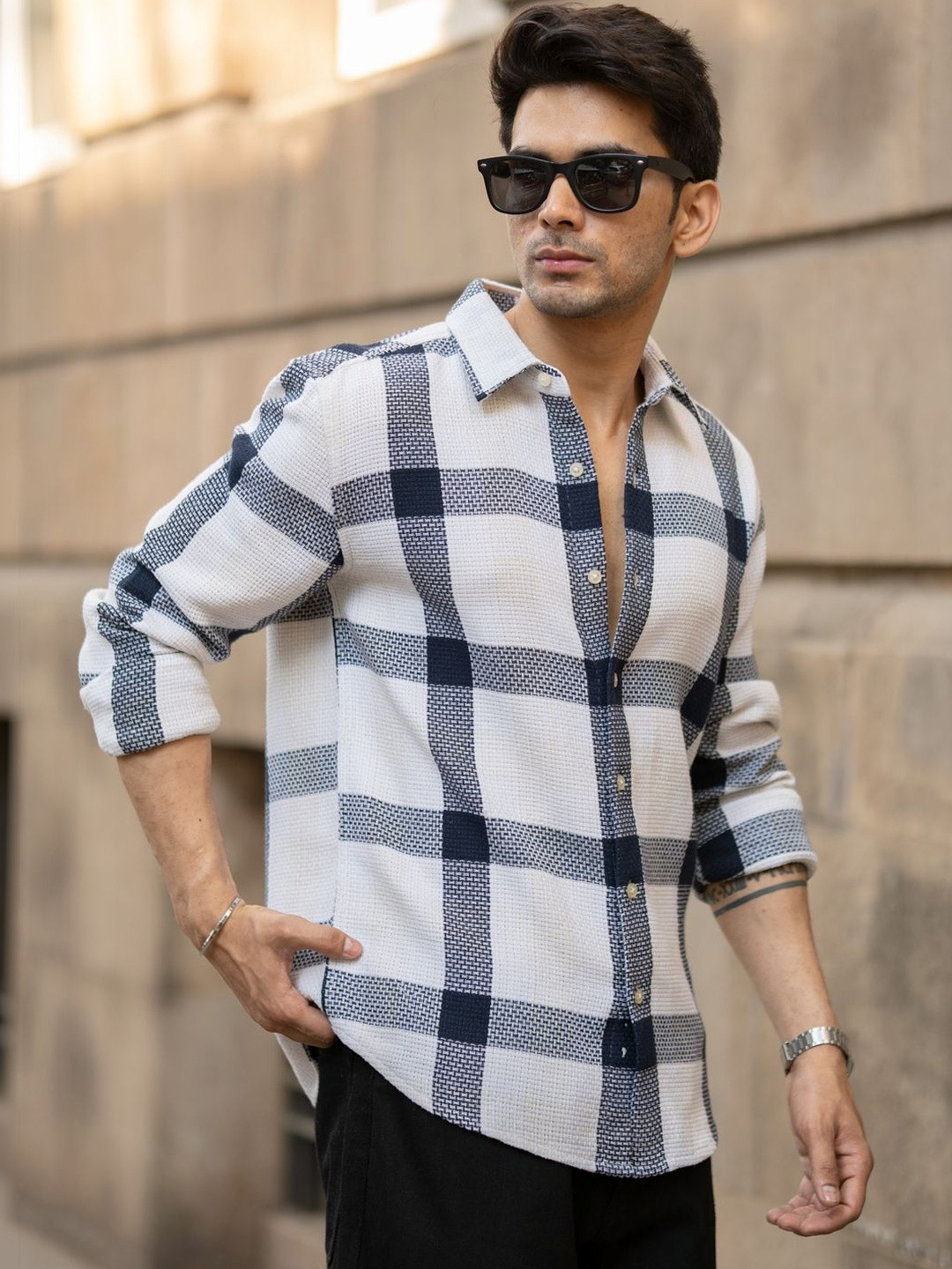 Powerlook Men Checked Casual Shirt