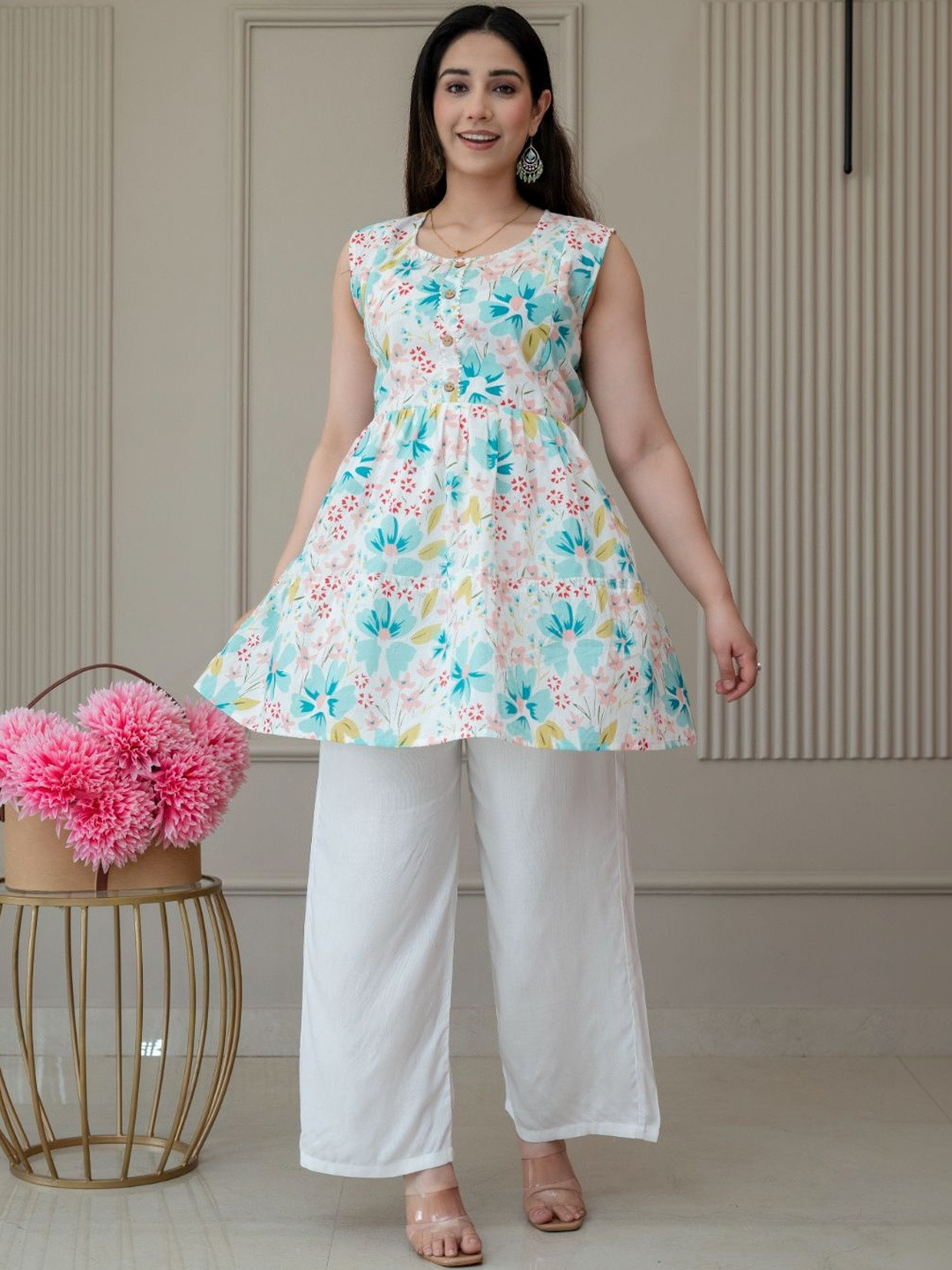 Moda Rapido Women Floral Printed Maternity Anarkali Kurta
