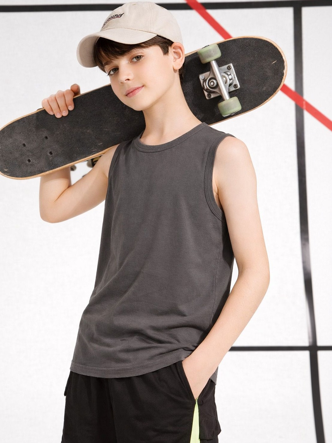 PockMAN Boys Grey Cotton Tshirts
