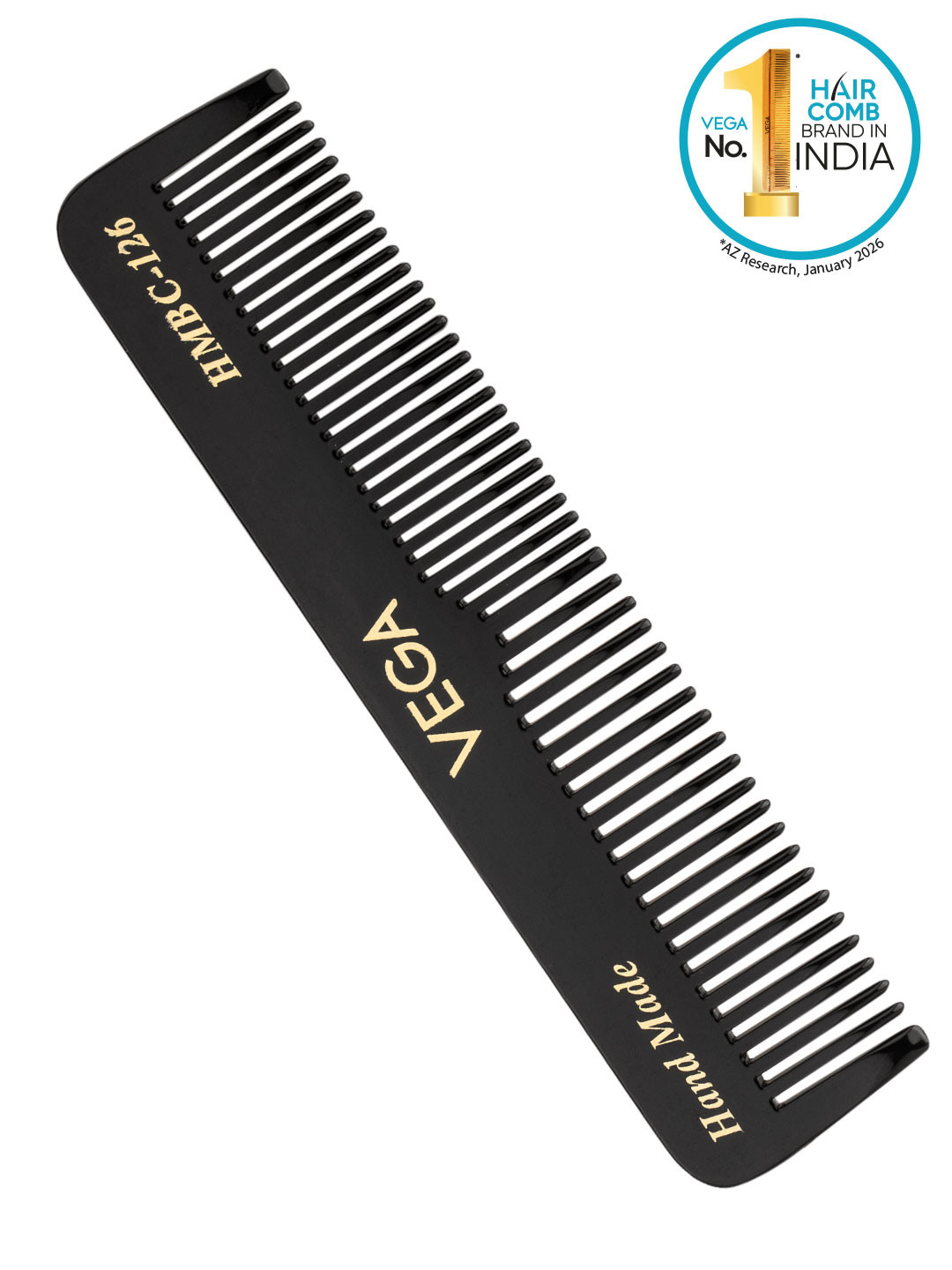 VEGA HMBC-126 Handmade Pocket Hair Comb - Black