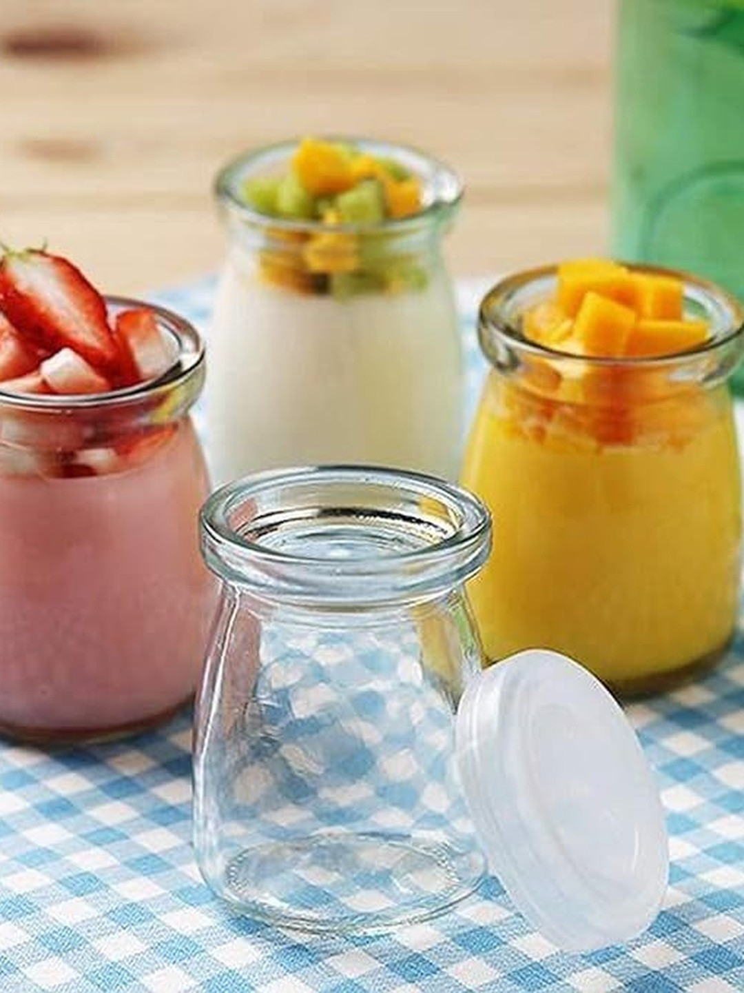 Virtuous Transparent Set of 3 Glass Air Tight Bottle Container
