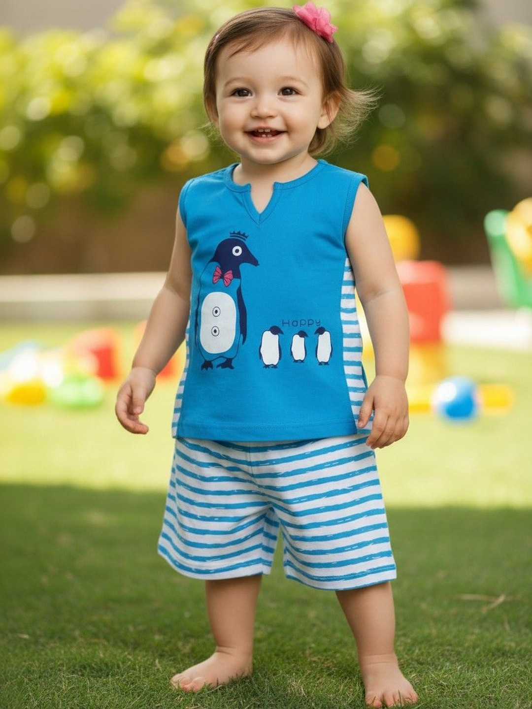FABROYZ Girls Pure Cotton Printed Top with Shorts