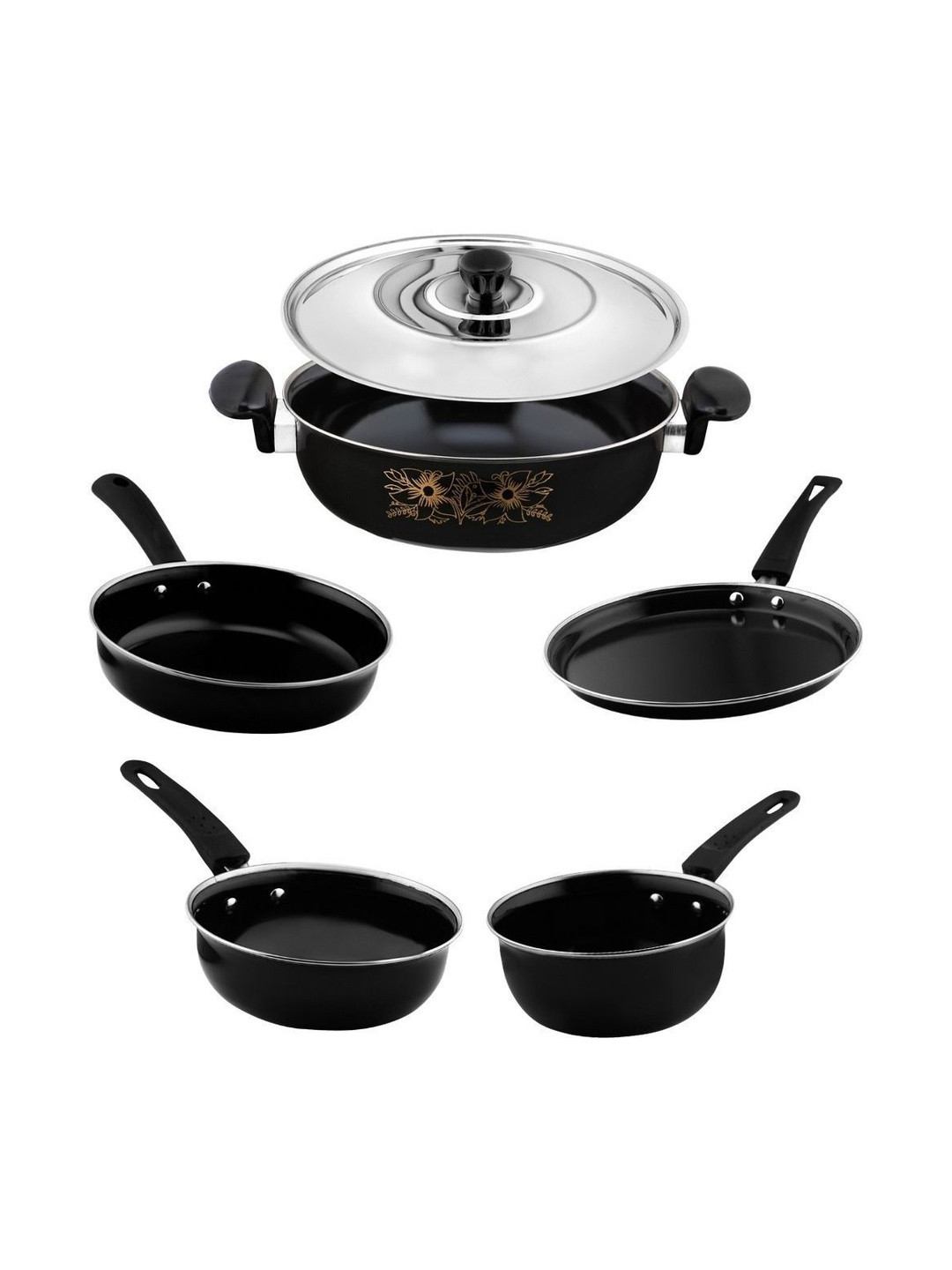 cookpro Black Cast Iron Cookware Set of
