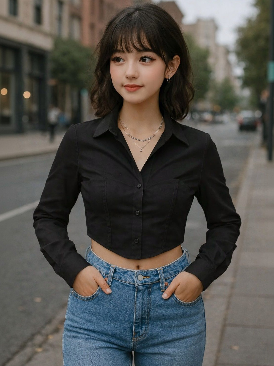 KASHIANXSTYLE Women Spread Collar Comfort Casual Shirt