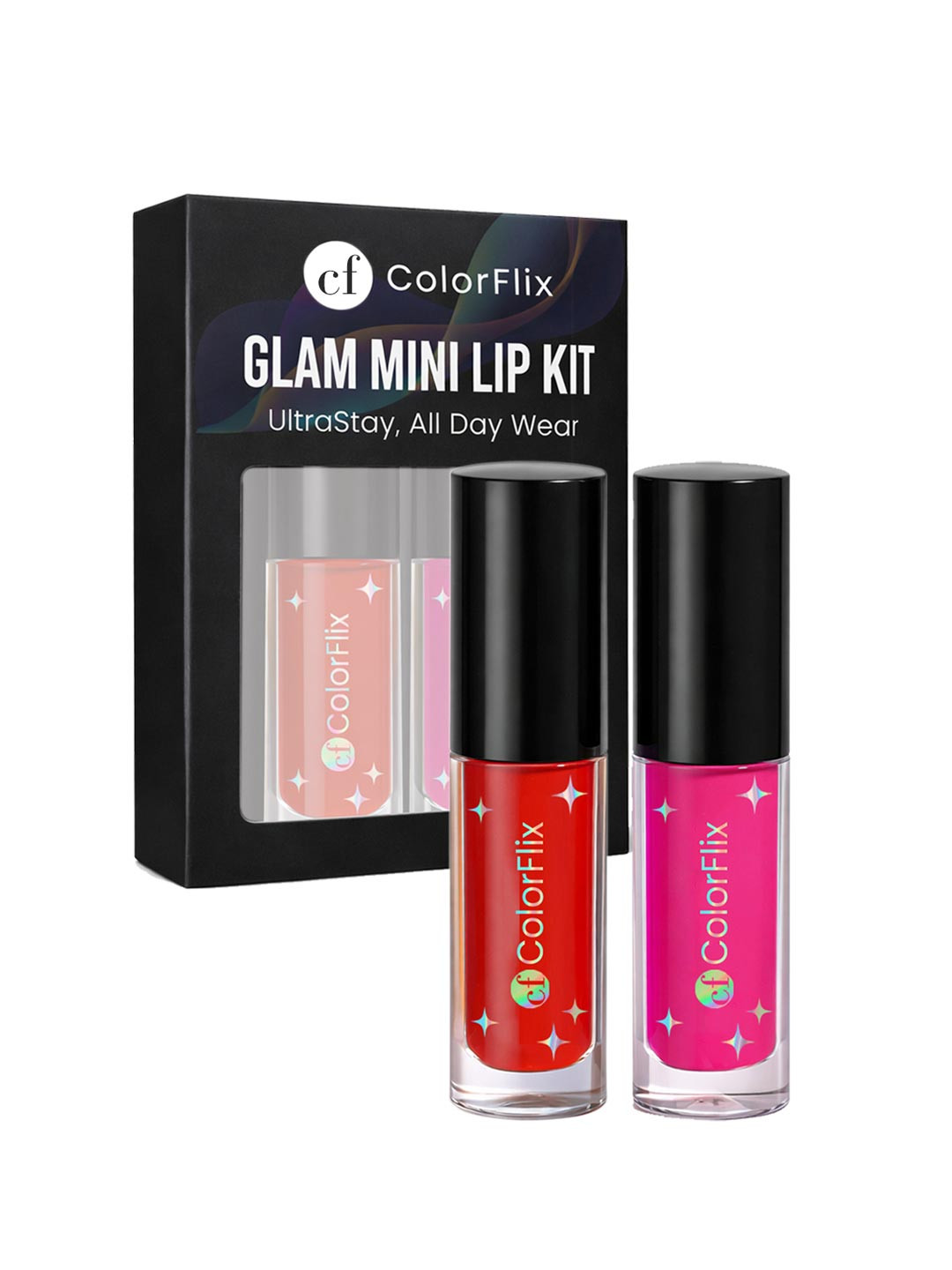COLORFLIX Set Of 2 Glam Long Lasting Mini Liquid Lipstick - 2 ml Each - Hibiscus Heat