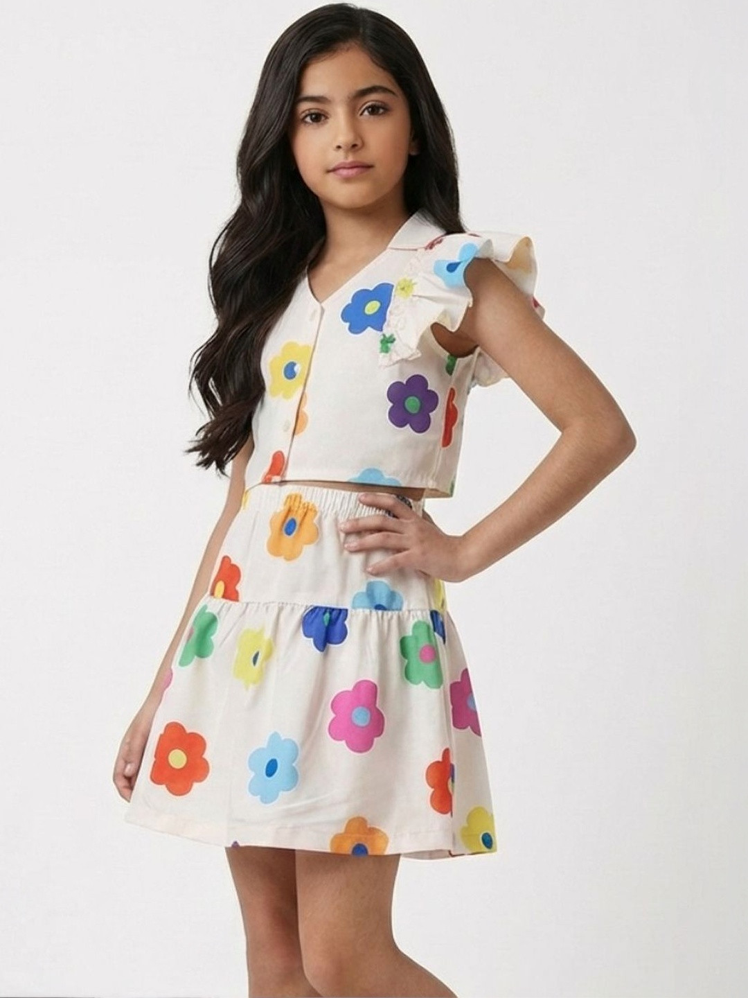 FUN FUKREY Girls Top with Skirt