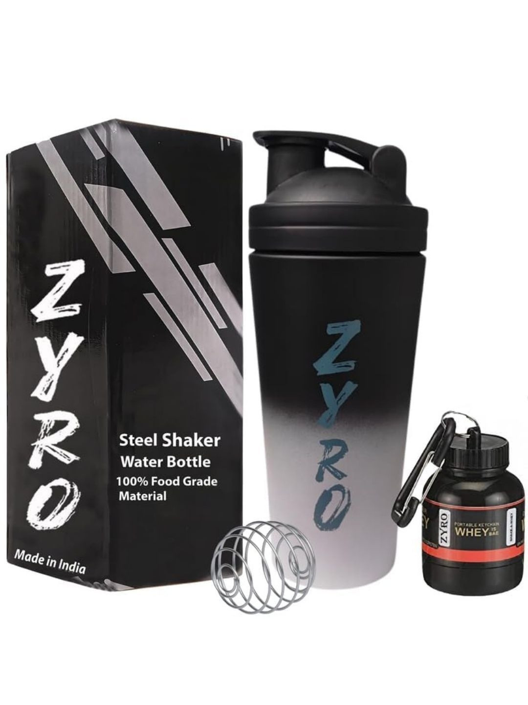 ZYRO Silver-Toned Single Stainless Steel Brand Logo Water Bottle
