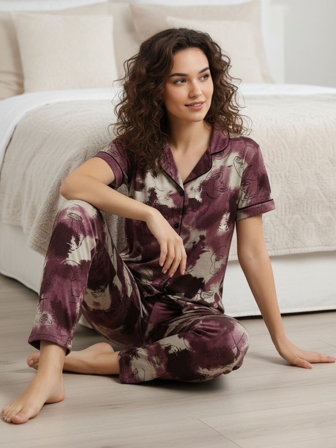 L&M Women Printed Night suit