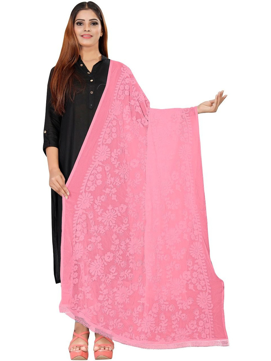 Avni N Anvi Embroidered Dupatta with Chikankari