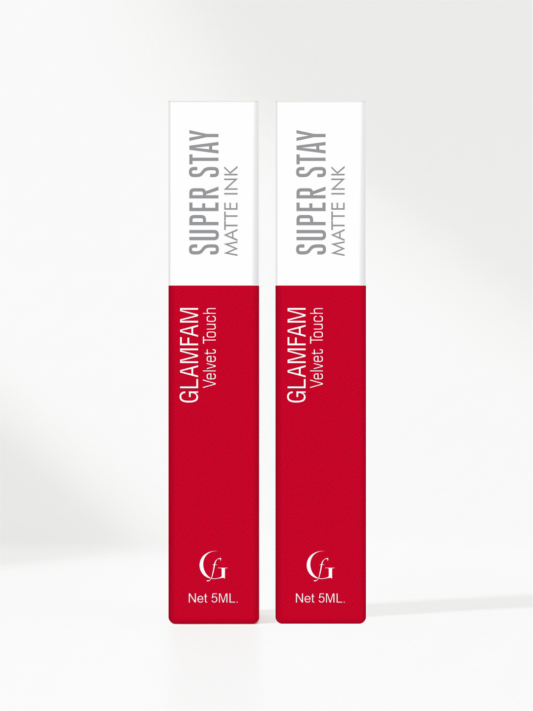 GlamFam Set Of 2 Velvet Touch Super Stay Liquid Lipstick - 5 ml Each - Crimson Red - 09