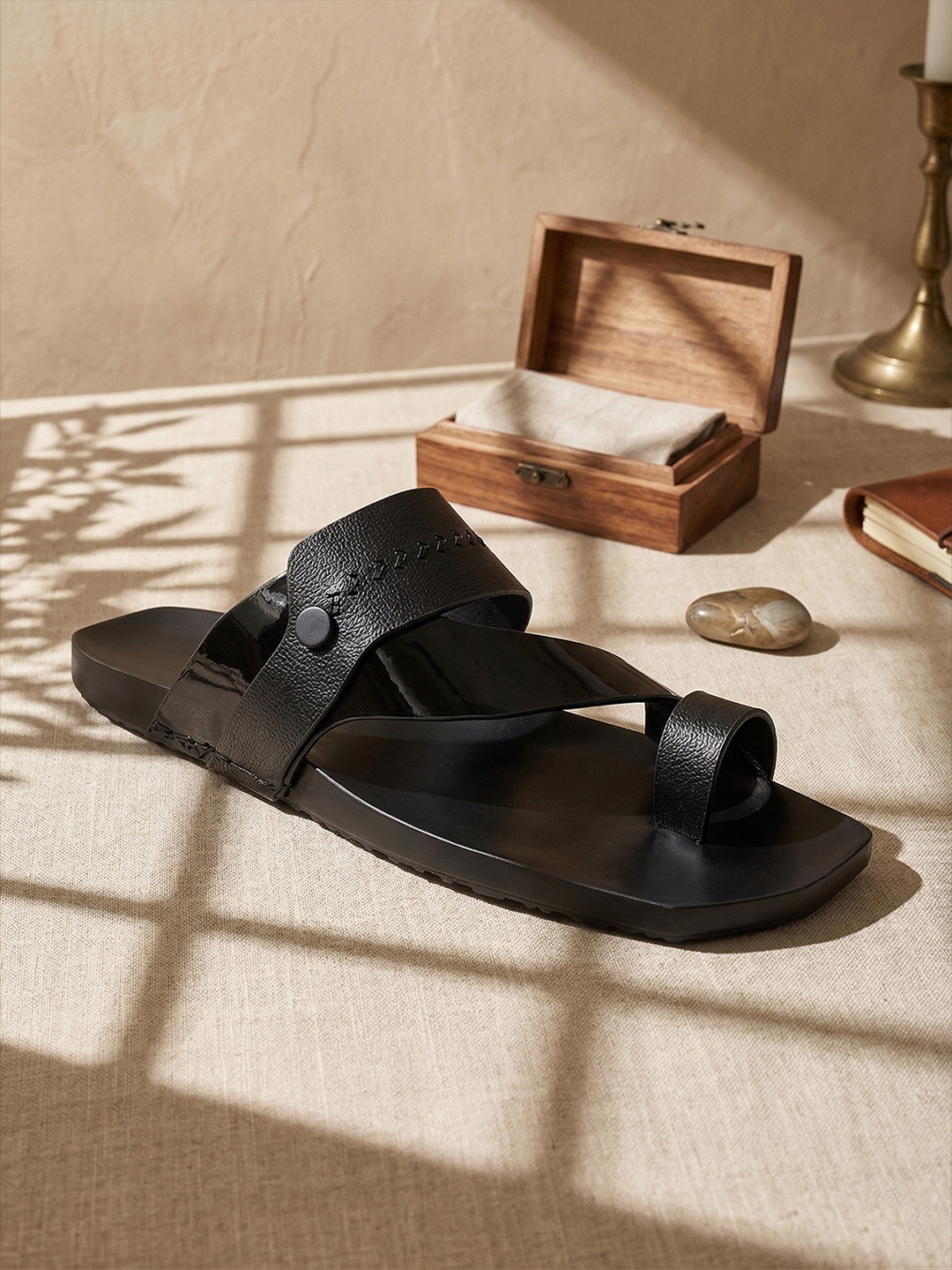 House of Pataudi Men Synthetic Slip-On Sandals