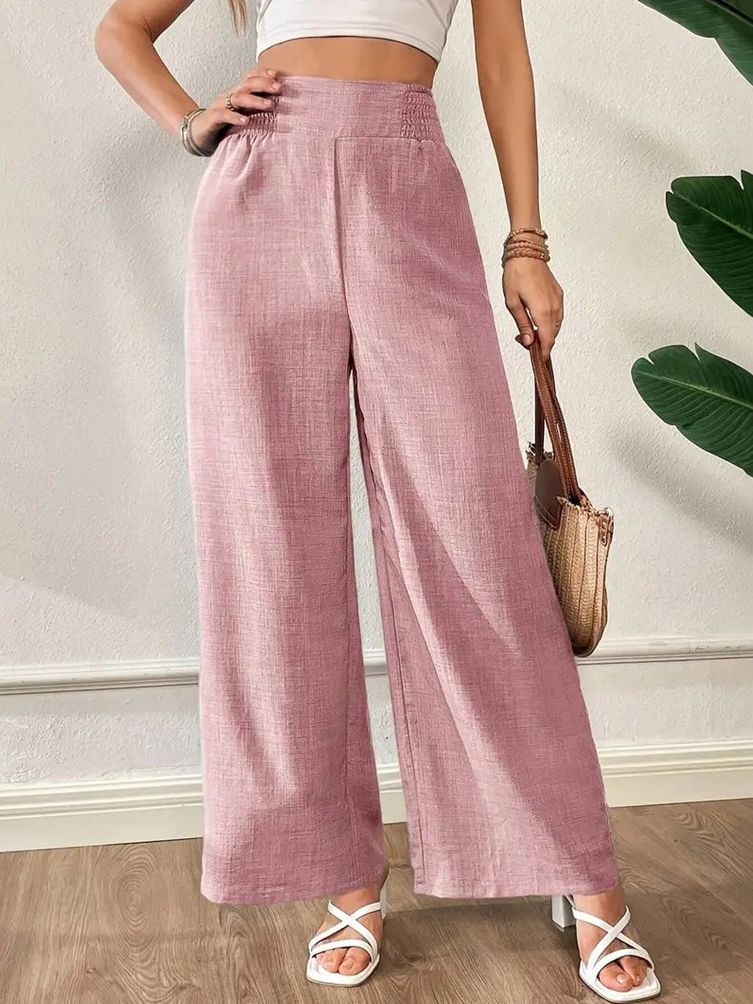 Suo Women Loose Fit Easy Wash Trousers