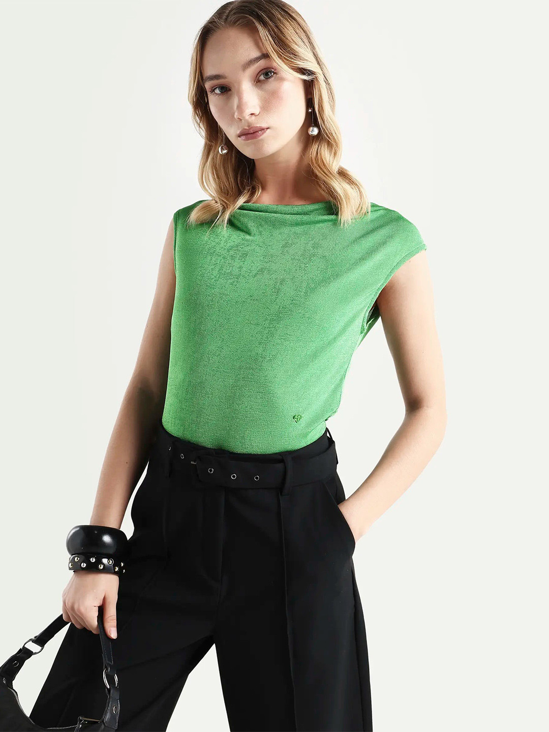 RAREISM Cap Sleeves Styled Back Top