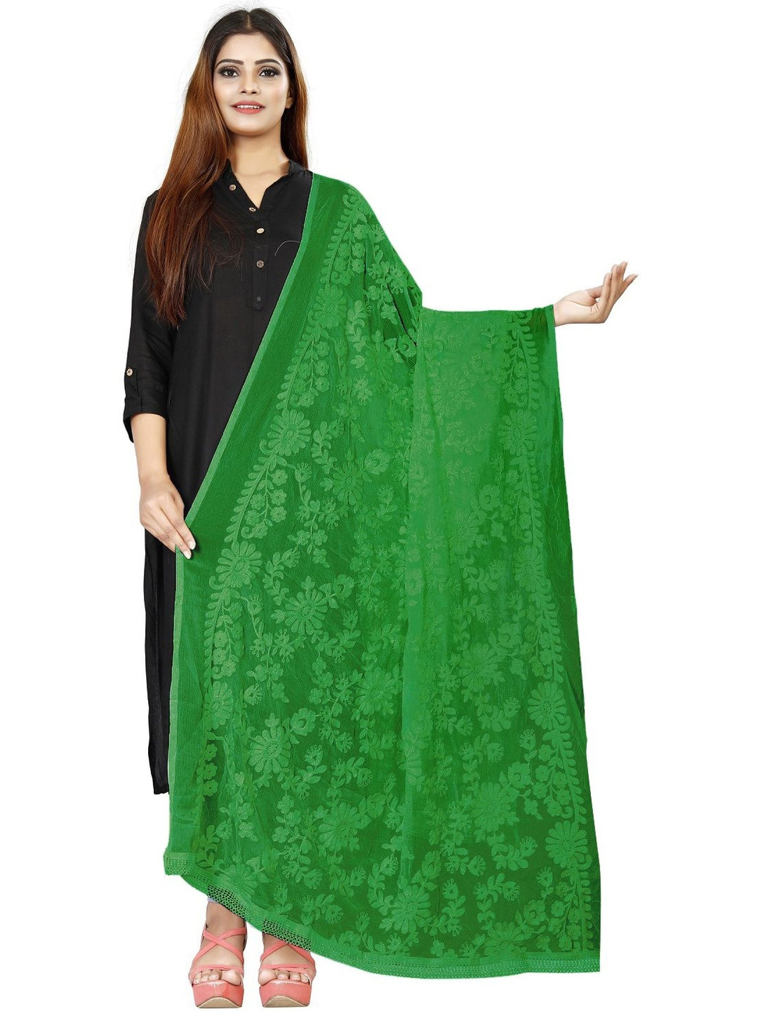 Avni N Anvi Embroidered Dupatta with Chikankari
