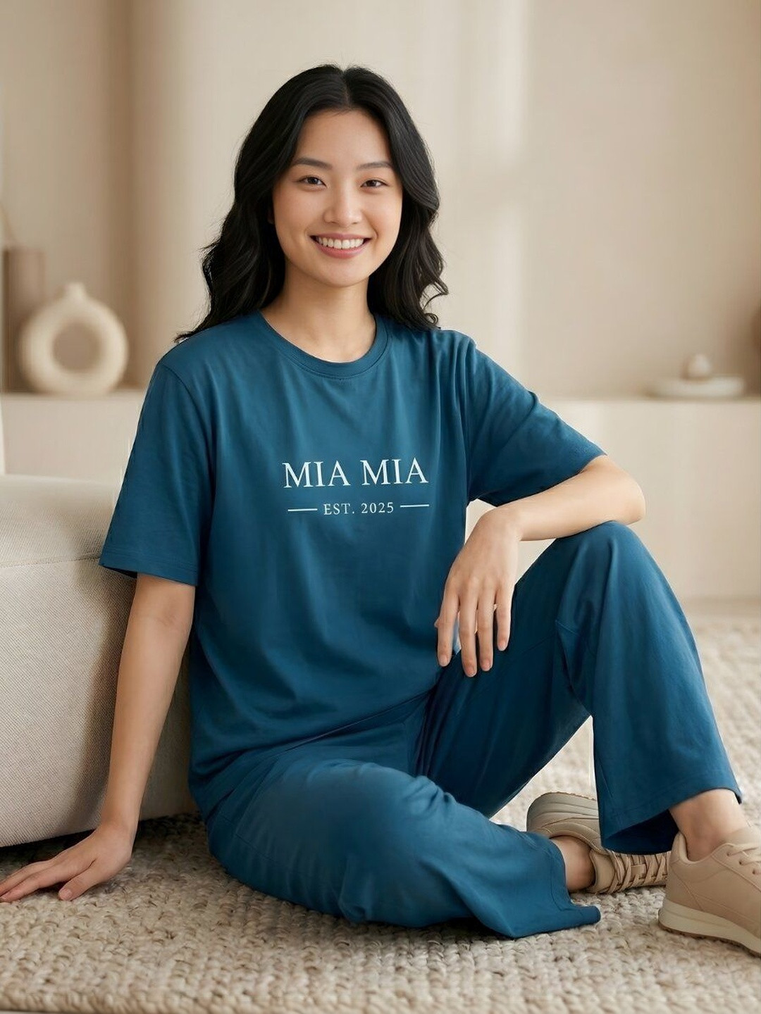 Lugo Round Neck Short Sleeves T-shirt with Palazzos