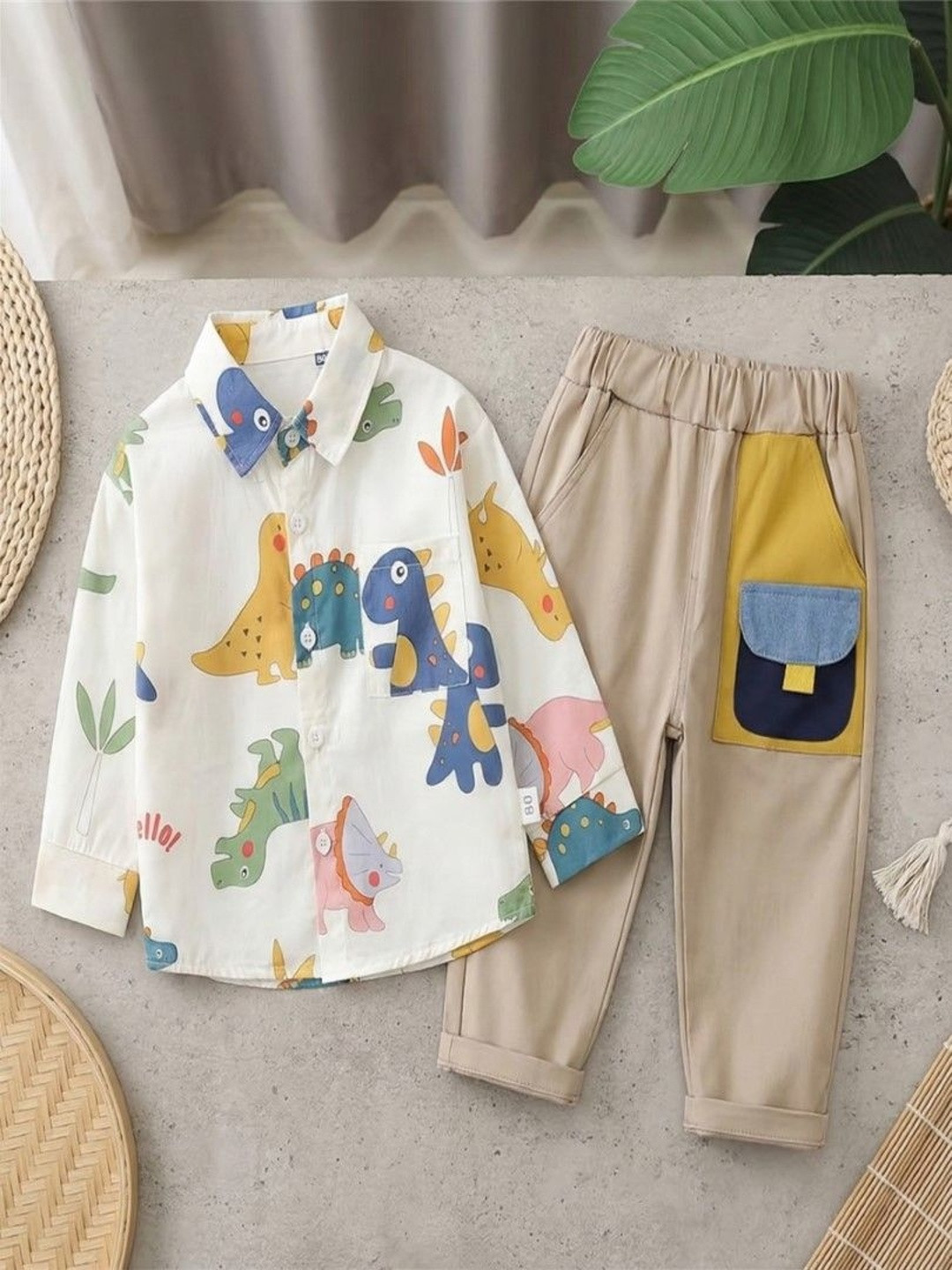 QMQ Boys Printed Shirt with Trousers