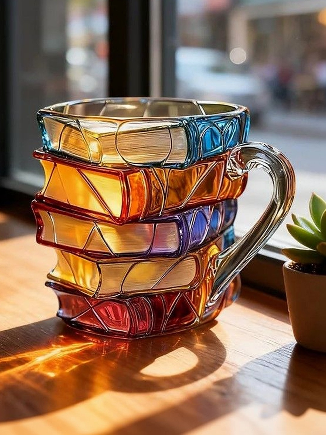 Dancing Panda Multicoloured Abstract Borosilicate Glass Glossy Mugs Set of Cups and Mugs