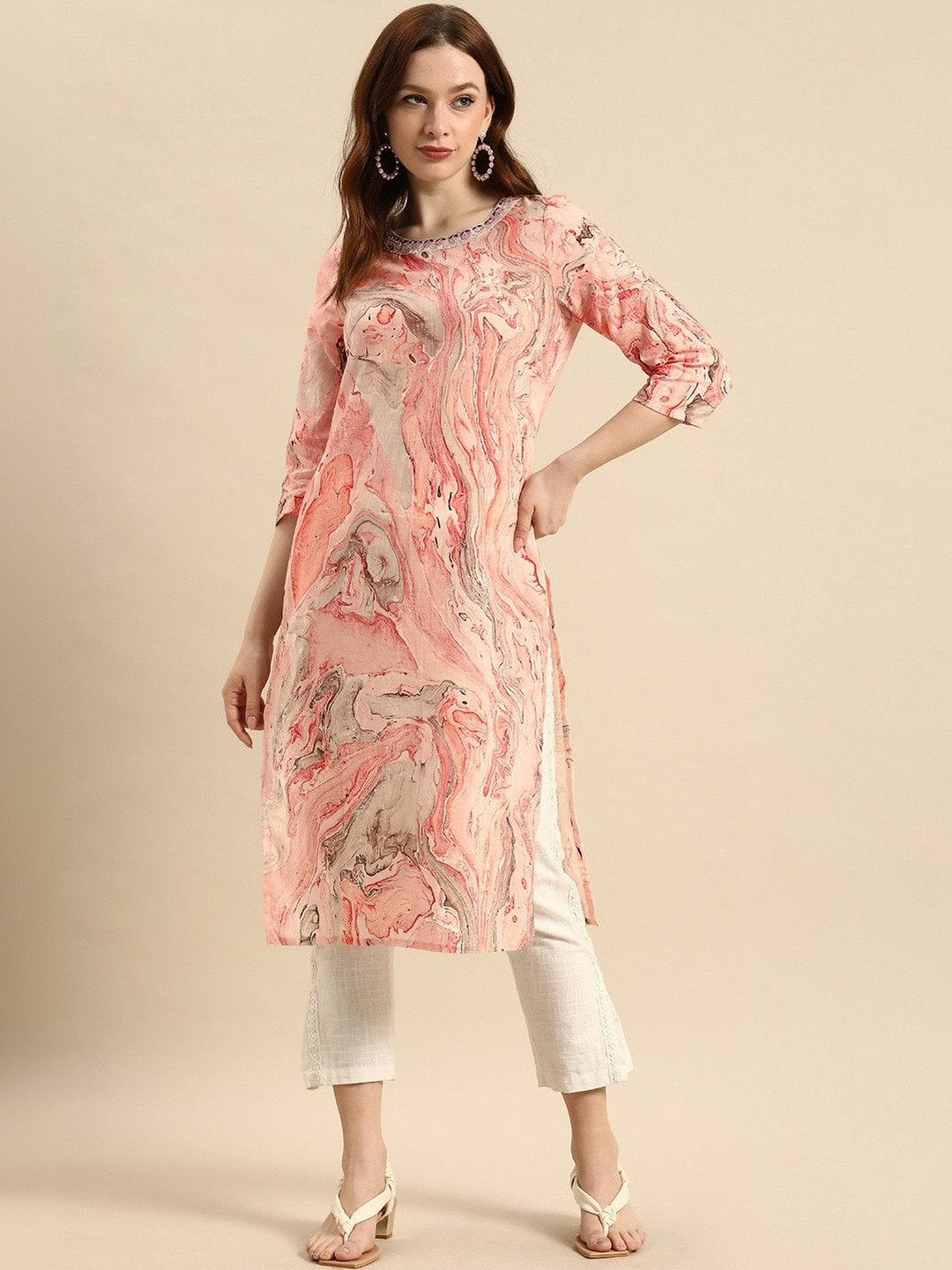 Ramas Women Cotton Embroidered Kurta