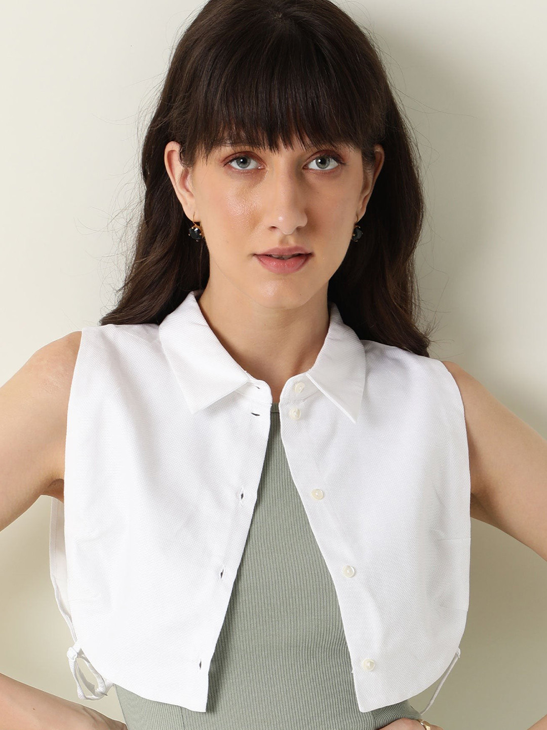 RAREISM Women White Collared Overlayer