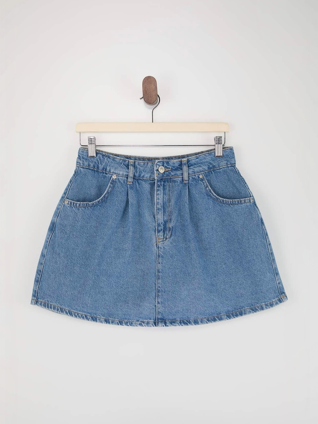 Trendyol Women Mid-Rise Regular Fit Denim Skorts Skirts