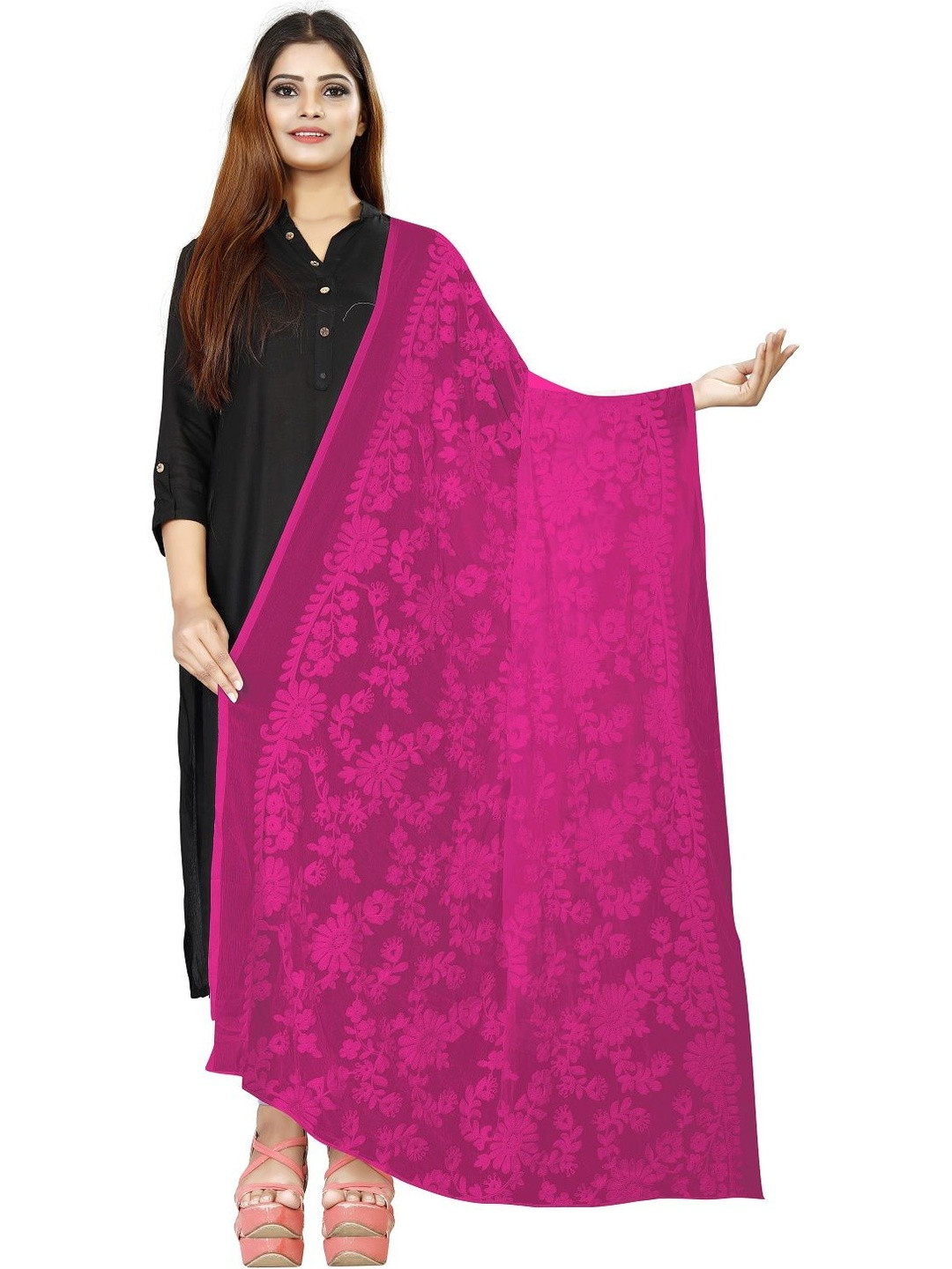 Avni N Anvi Embroidered Dupatta with Chikankari