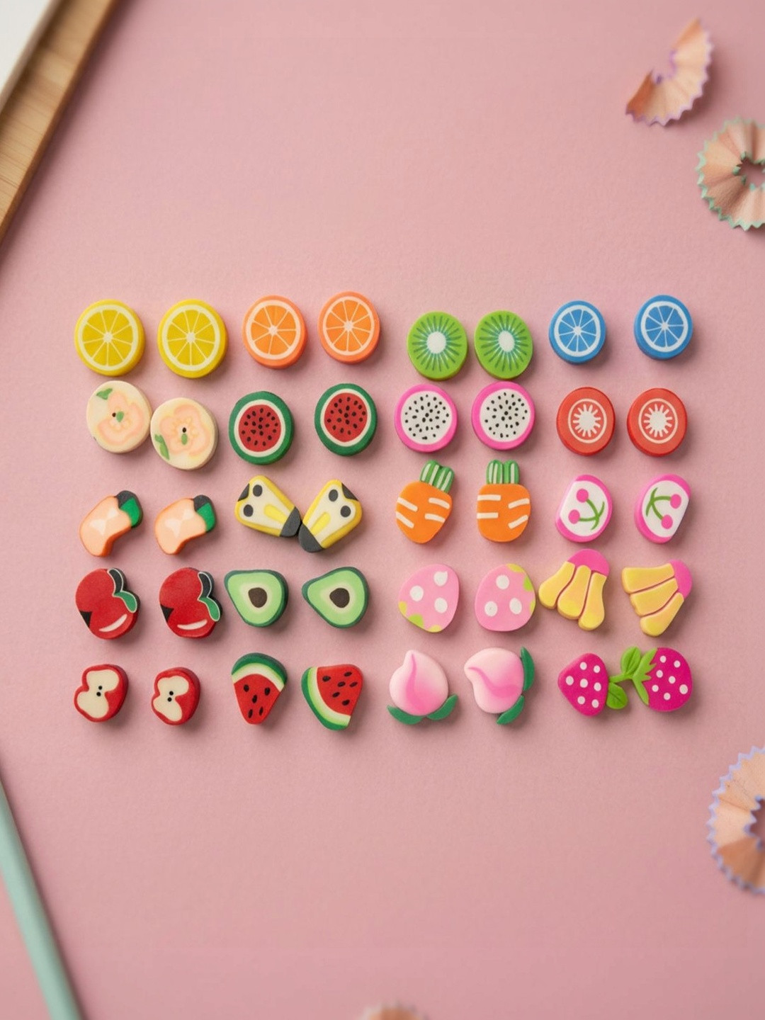 Jewelz Set Of 20 Cute Fruit Stud Earrings