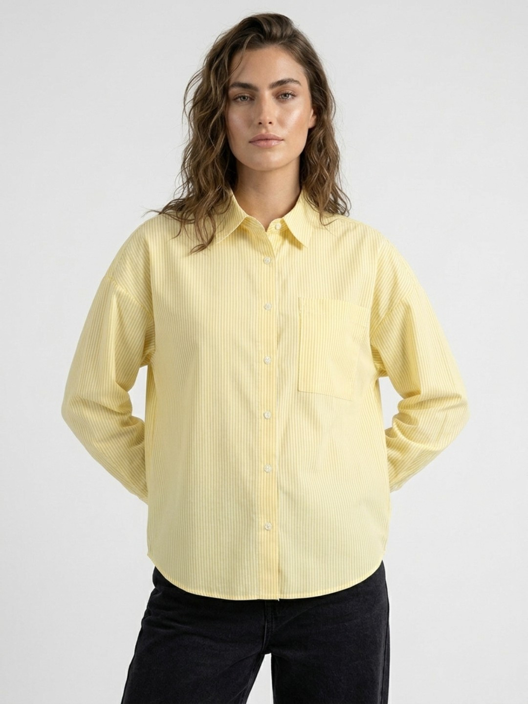 glitchez Striped Oversized Casual Shirt