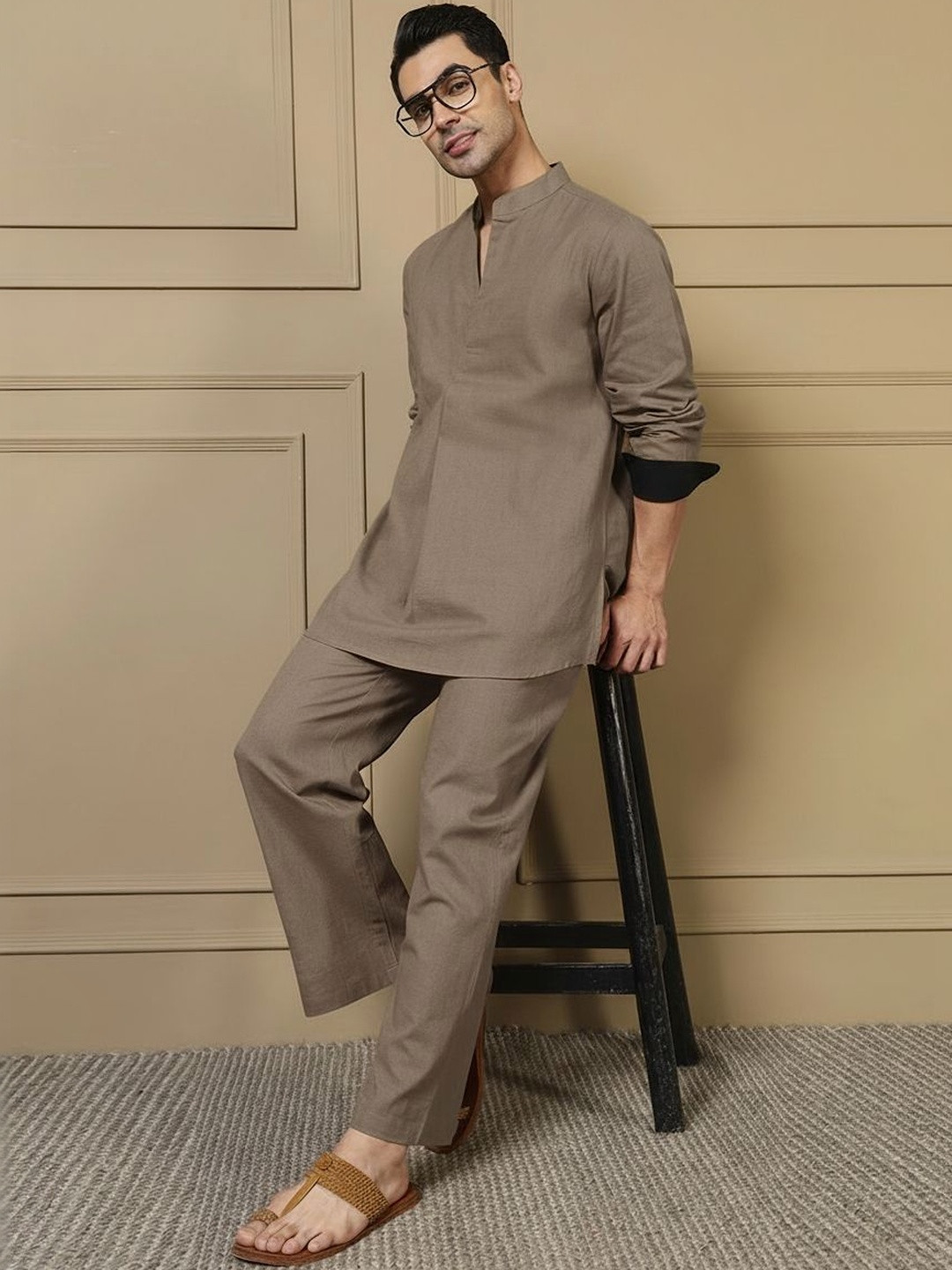 Amanush Cotton Solid Shirt with Trousers