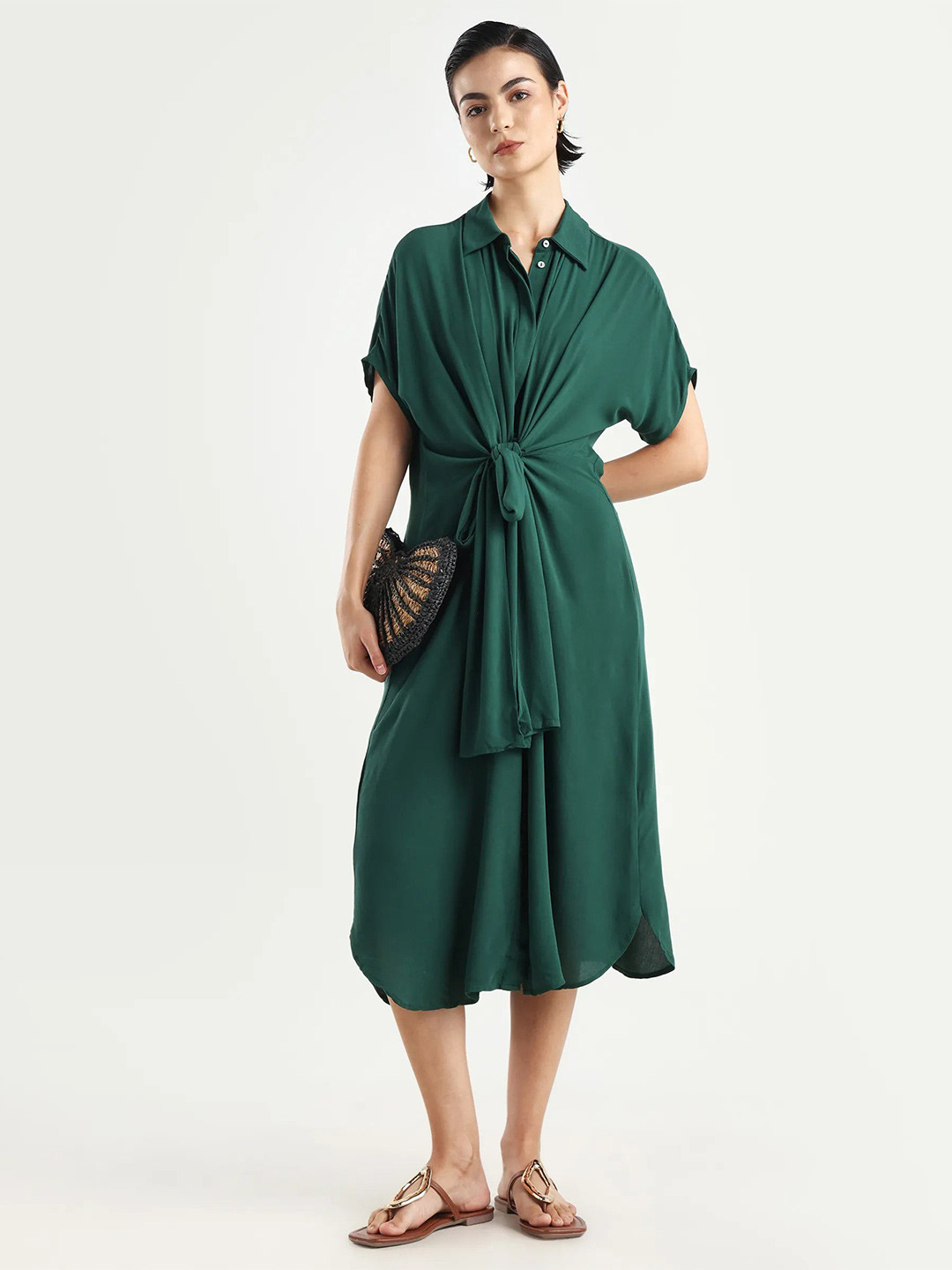 RAREISM A-Line Cotton Midi Dress