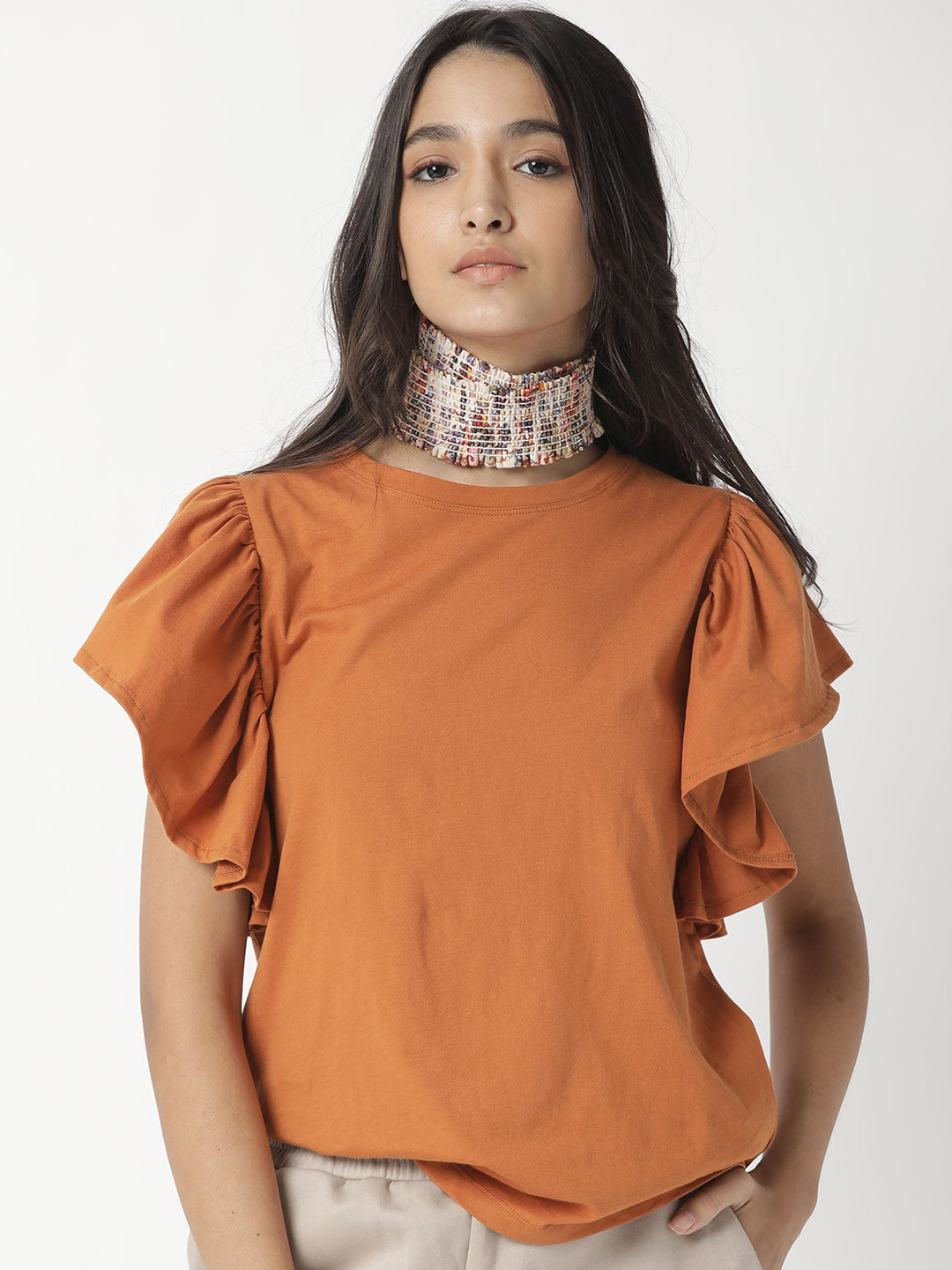 RAREISM Orange Pure Top