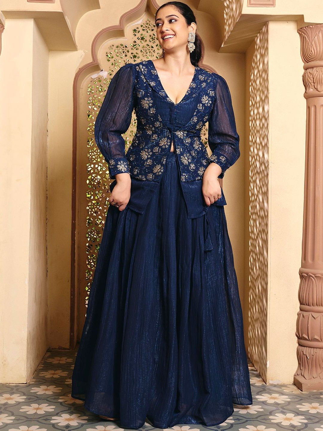MADHURAM Embroidered Ready to Wear Lehenga & Top