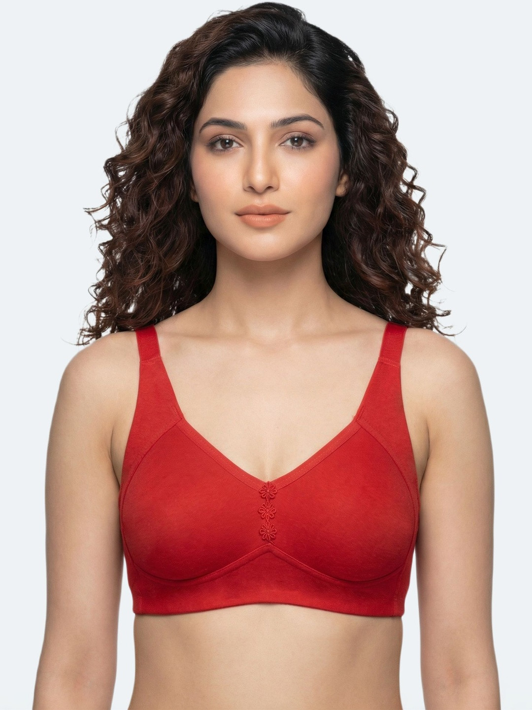 Invisi-Fit Cotton Non-Padded Non-Wired Everyday M-Frame Minimiser Bonded Bra