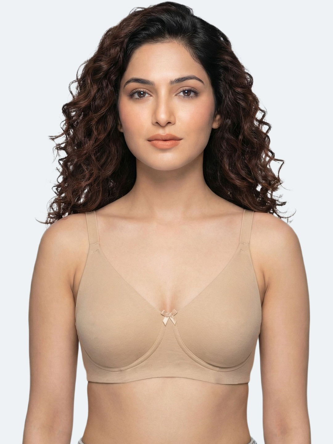 Invisi-Fit Cotton Non-Padded Plus-Size Everyday Broad Straps Bonded Bra