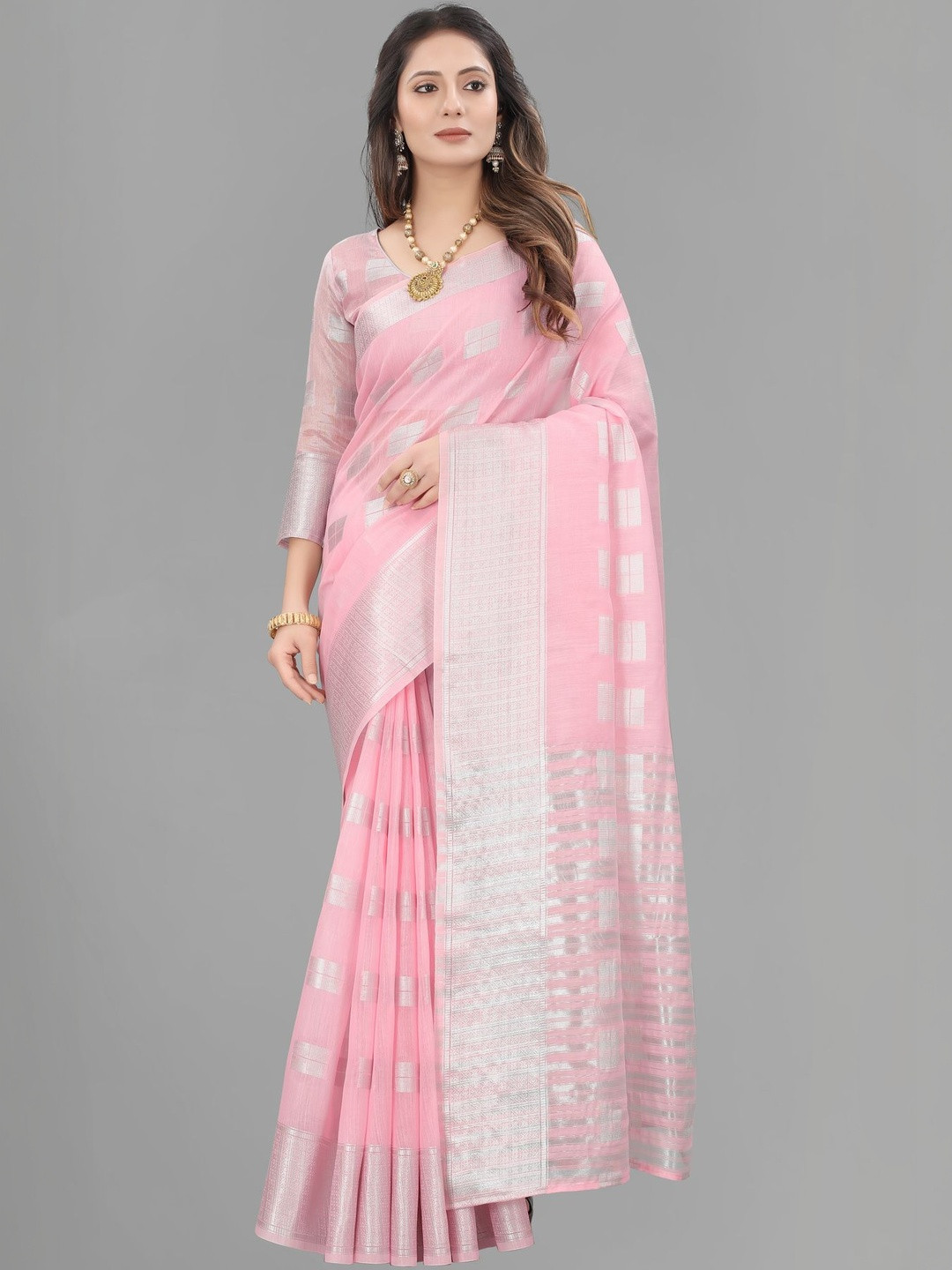 SATANI ENTERPRISE Floral Jute Cotton Banarasi Saree